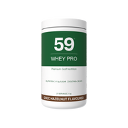 59 Whey Pro Choc Hazelnut product tub on a white background