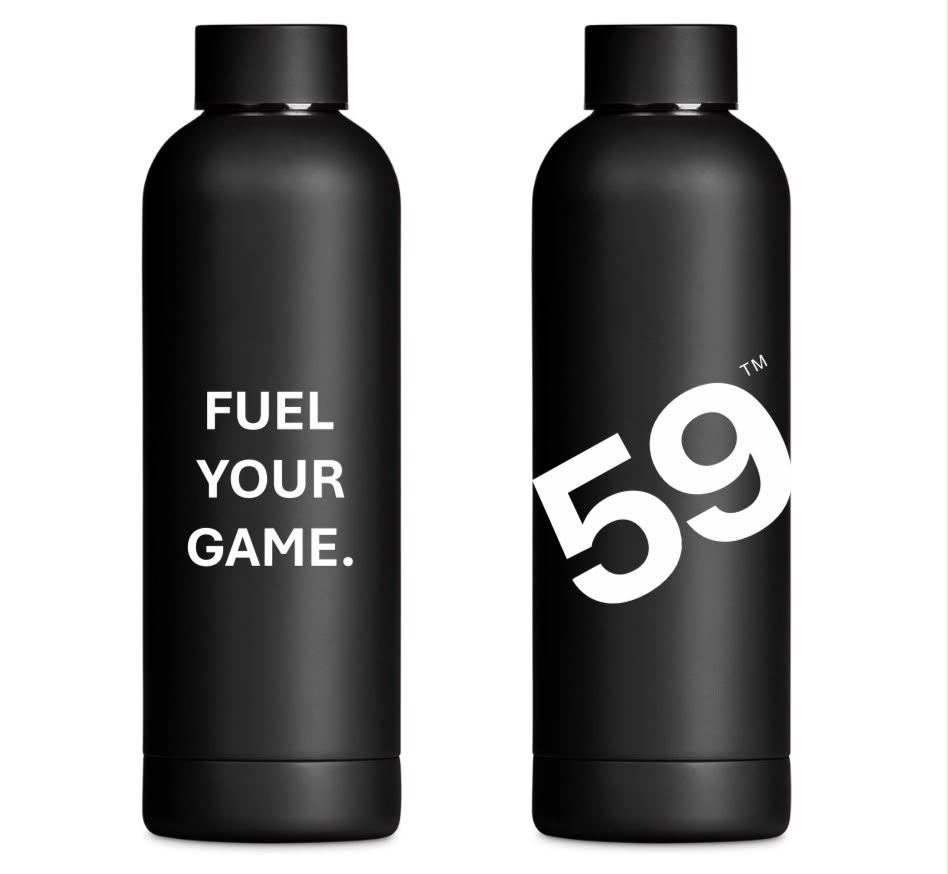 Black 59 Fuel Your Game bottle on a white background