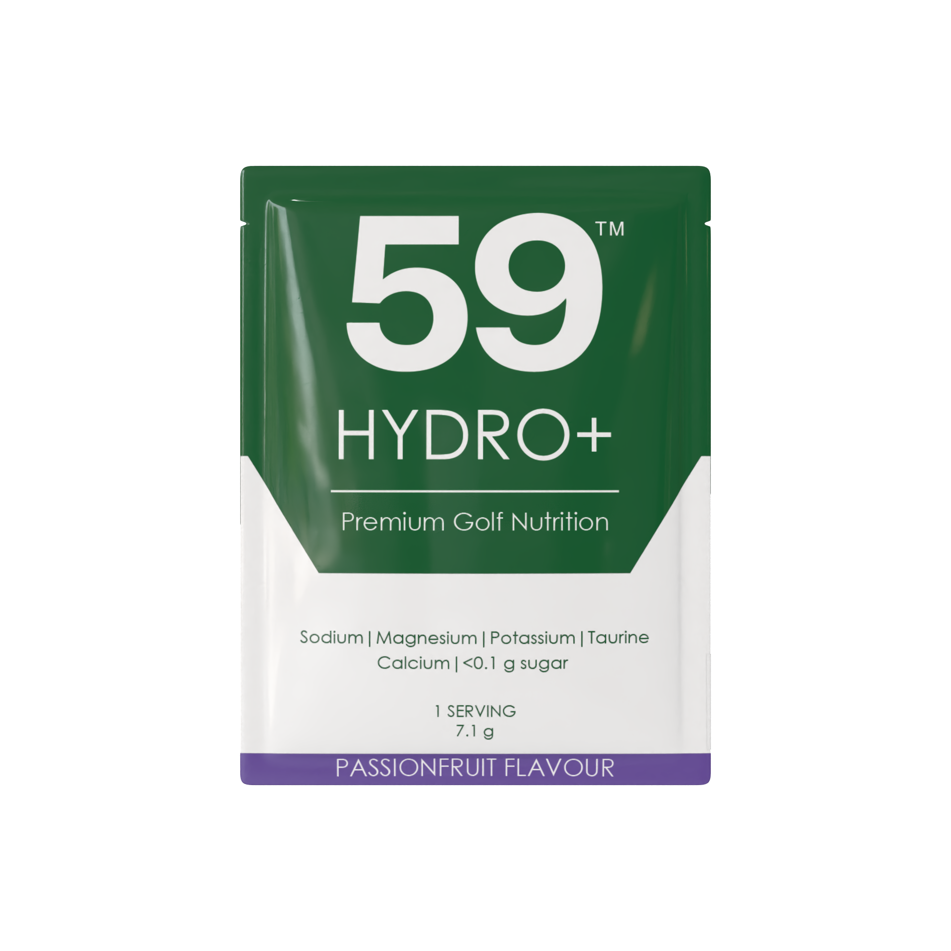 59 Hydro+ Passionfruit product sachet on a white background